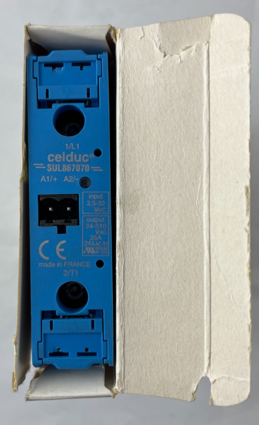 Celduc SUL867070 Solid State Contactor Relay 35A 24–600Vac Output 3.5–32VDC New