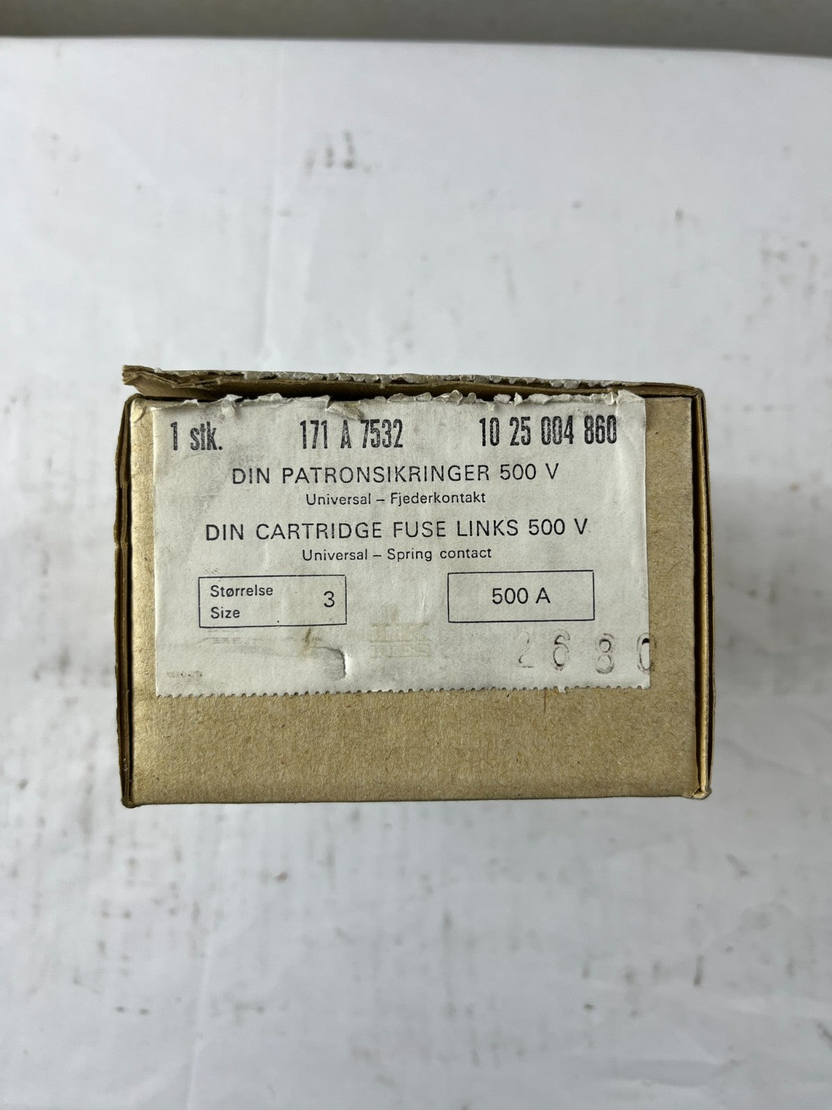 LK-NES 171A7532 DIN 3 Cartridge Fuse Link 500A 500V Industrial Fuse NEW Spare