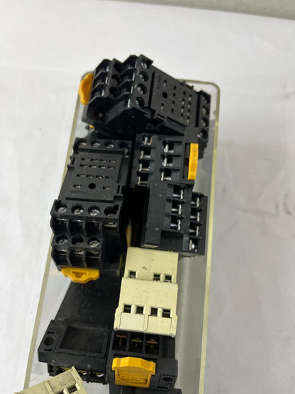 Schrack PT78704 RA78728 Relay Socket Lot DIN Rail Bases Mixed Used Spare Units