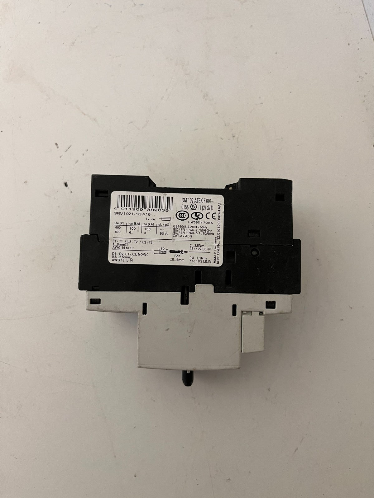 Siemens 3RV1021-1GA15 SIRIUS Motor Starter Protector 4.5–6.3A Used Spare Part