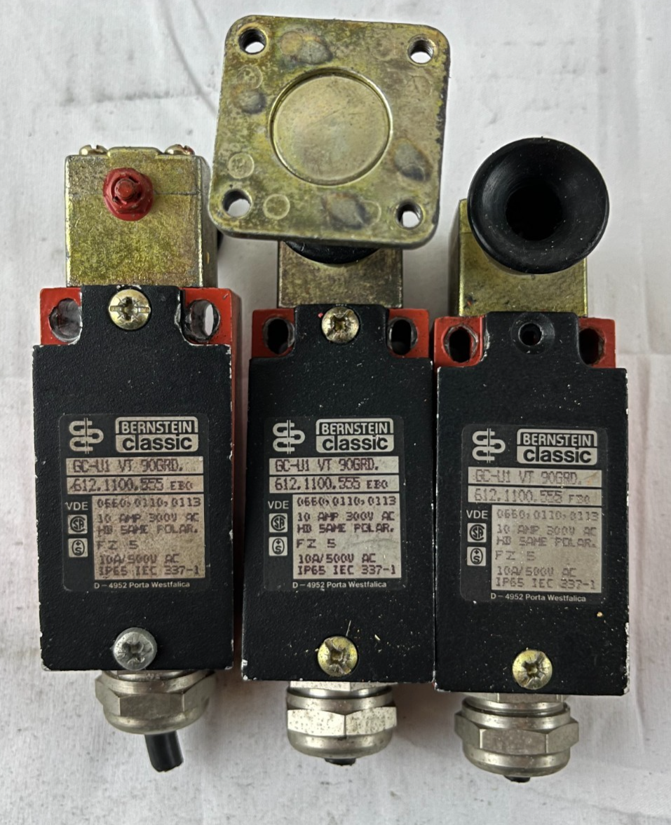 LOT 3x Bernstein Classic GC-U1 VT 3068D Safety Limit Switches USED Germany