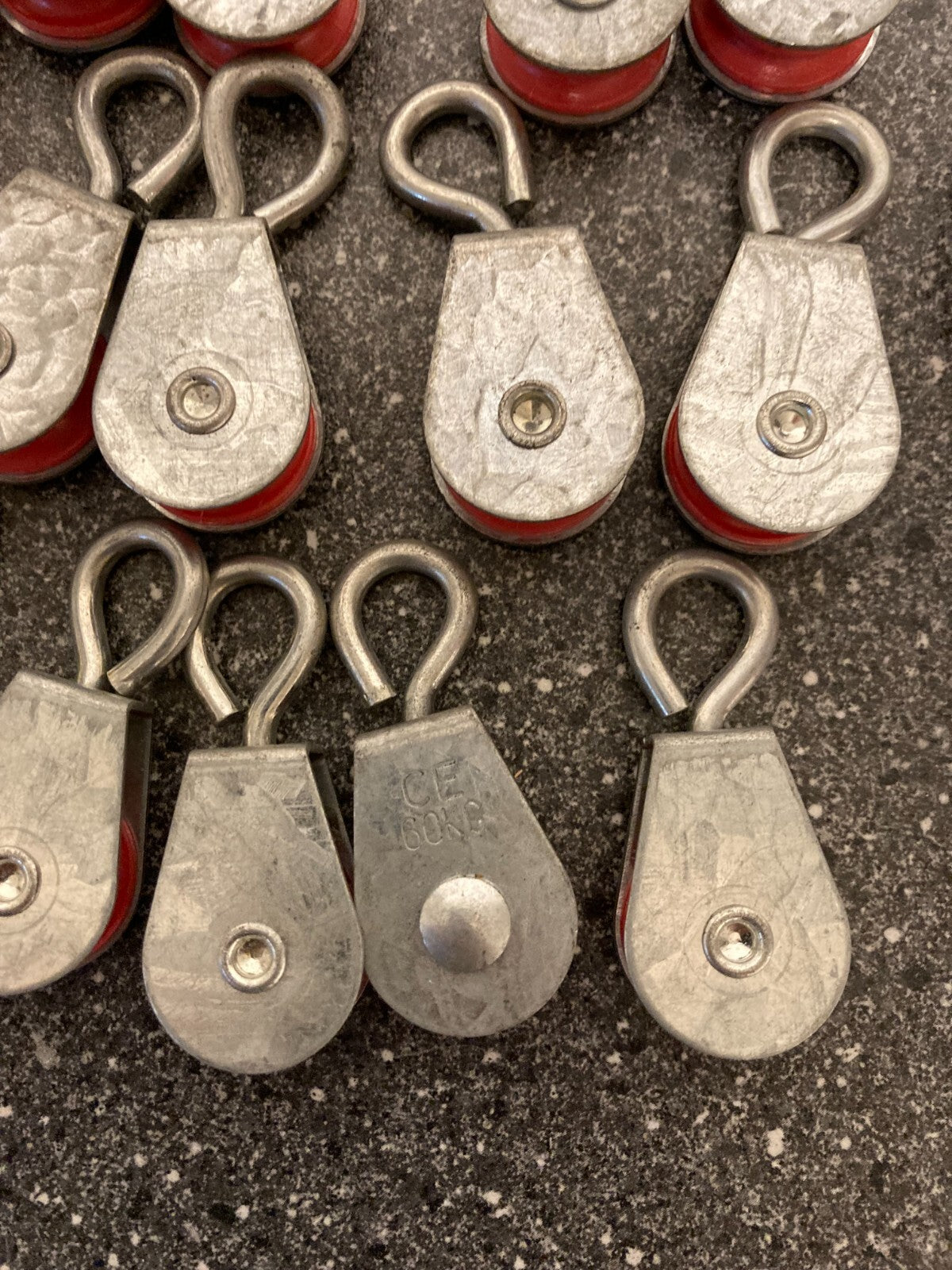 Lot of 25x Heavy Duty Small Pulleys - CE Marked, 60kg Capacity Each - Metal
