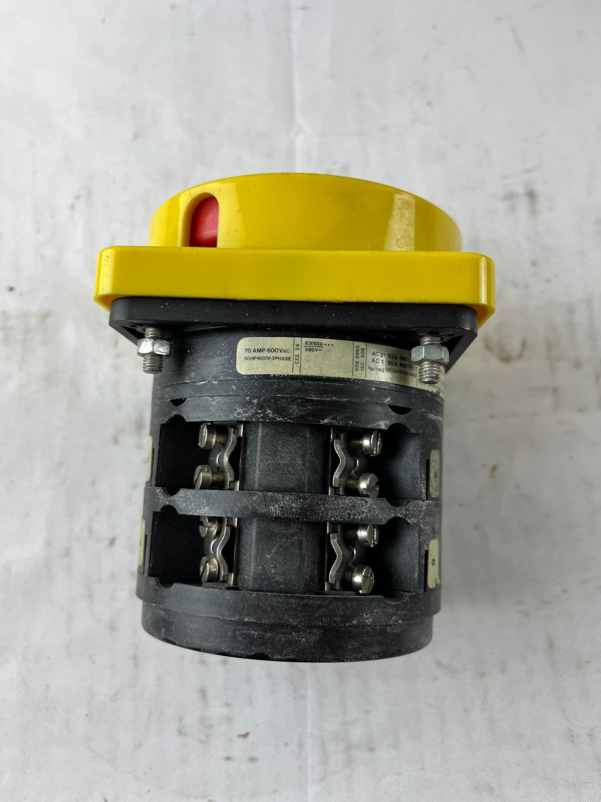 Salzer S606 Rotary Isolator Switch 70A 600VAC 3-Phase ON/OFF Panel Switch
