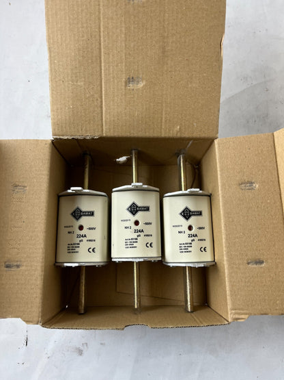 NH2 Fuse 224A 500V gG Bals Bamat 93166 3pcs New In Box Spares