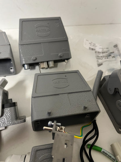 Harting Han Heavy Duty Connector Lot Enclosures Inserts Cable Hoods Used Bundle