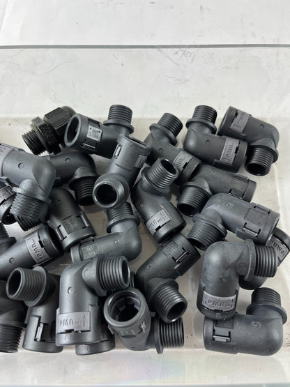 PMA 90 Degree Elbow Conduit Fitting Male Thread Black Lot Bundle Used