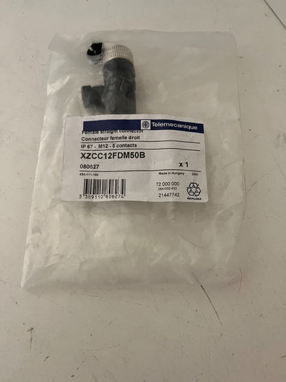 Telemecanique XZCC12FDM50B M12 Female Connector 5-Pin - New Sealed Never Used
