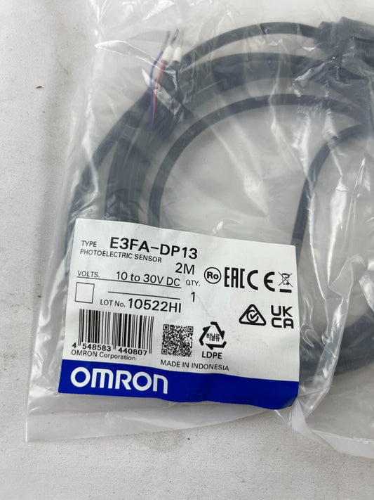 Omron E3FA-DP13 Photoelectric Sensor 2M Cable 10-30VDC New Sealed Unit