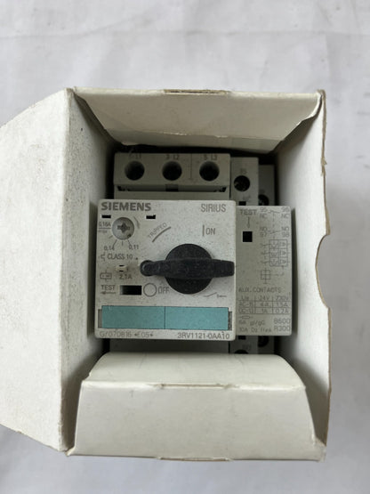 Siemens 3RV1121-0AA10 Motor Protection Circuit Breaker 0.11-0.16A New Unit