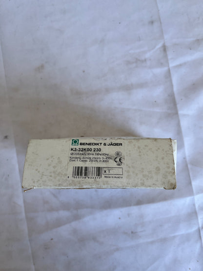 Benedikt & Jäger K3-32K00 230 Capacitor Contactor 25kVAr New Spare Unit
