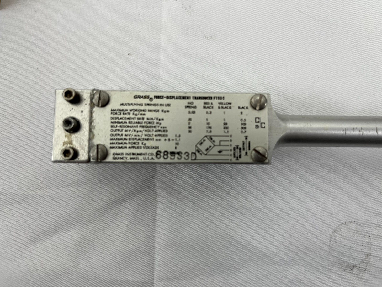 Grass Model 7P1 Displacement Transducer Vintage Medical Instrument Quincy, USA