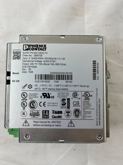 Phoenix Contact QUINT-PS/3AC/24DC/10 2866705 Power Supply 24VDC 10A Used Spare