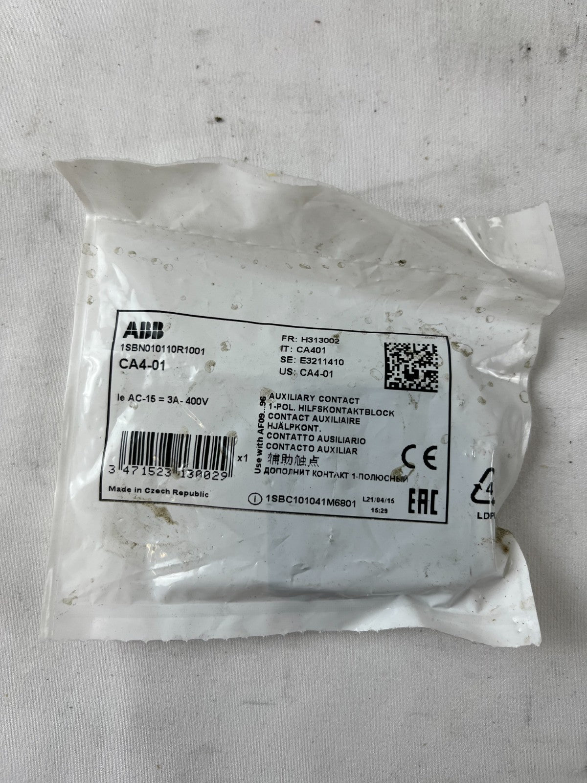 ABB CA4-01 Auxiliary Contact Block 1SBN010110R1001 1NO New Sealed Unit