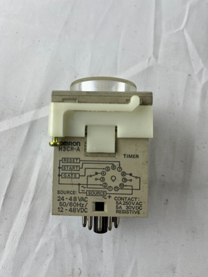 Omron H3CR-A Timer Relay NEW 24-48VAC/12-48VDC 0-3min 11-Pin Socket Japan Made