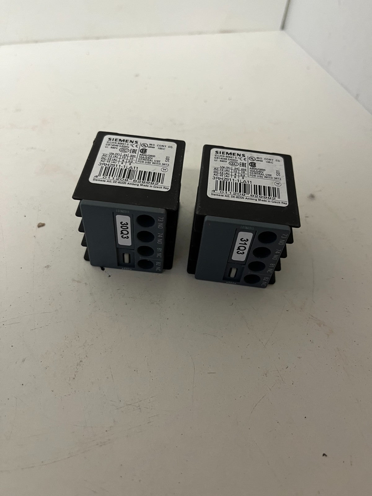 Lot 2 Siemens 3RH2911-1LA11 Auxiliary Contact Block 2NO 2NC for 3RT2 Used Spares
