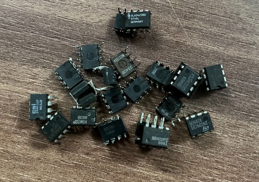 Lot of Vintage EEPROM IC Chips - 24C Series - Various Brands - Untested