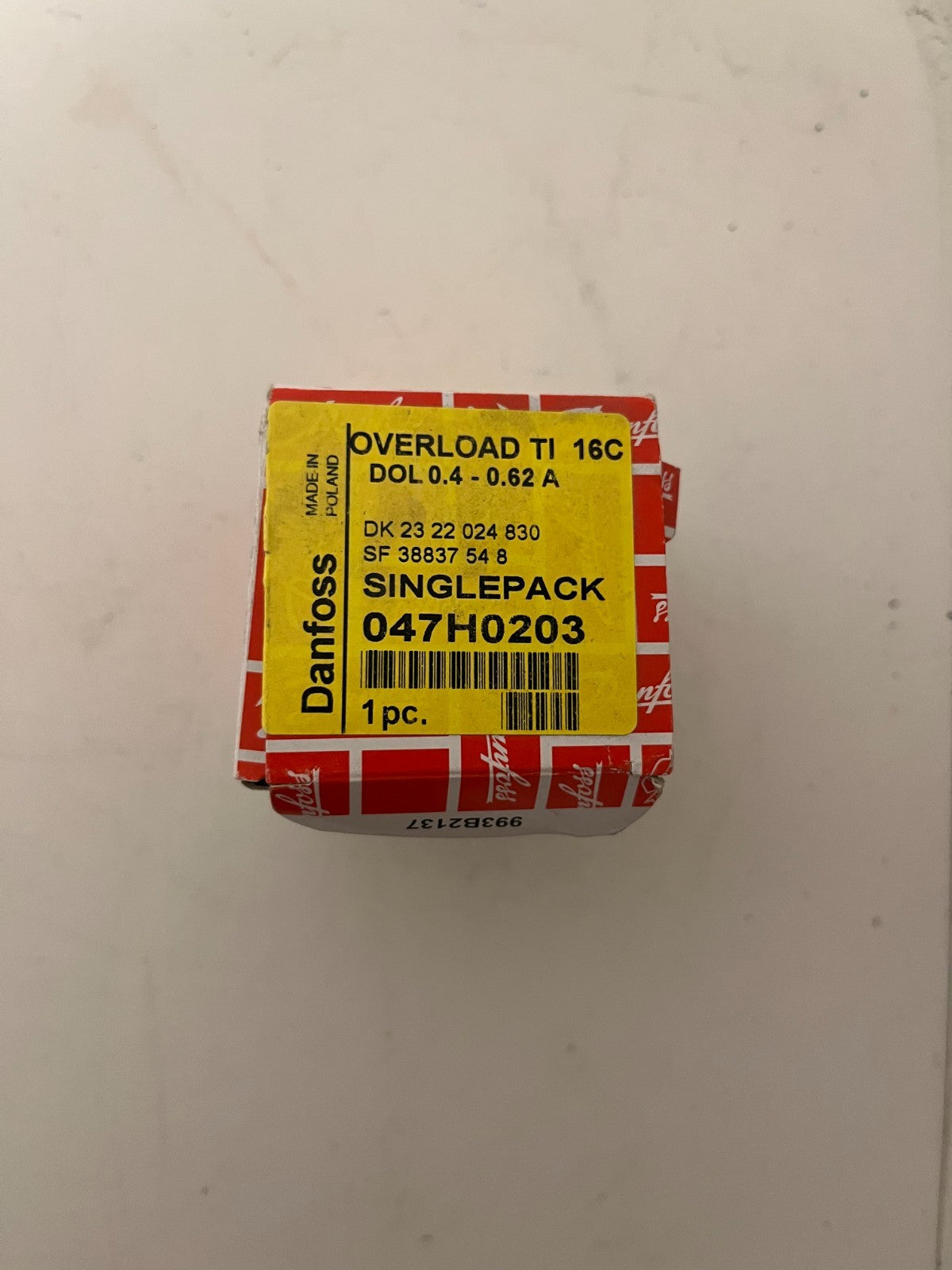 Danfoss Overload Relay TI16C 047H0203 DOL 0.4-0.62A New in Box Genuine 1 pcs