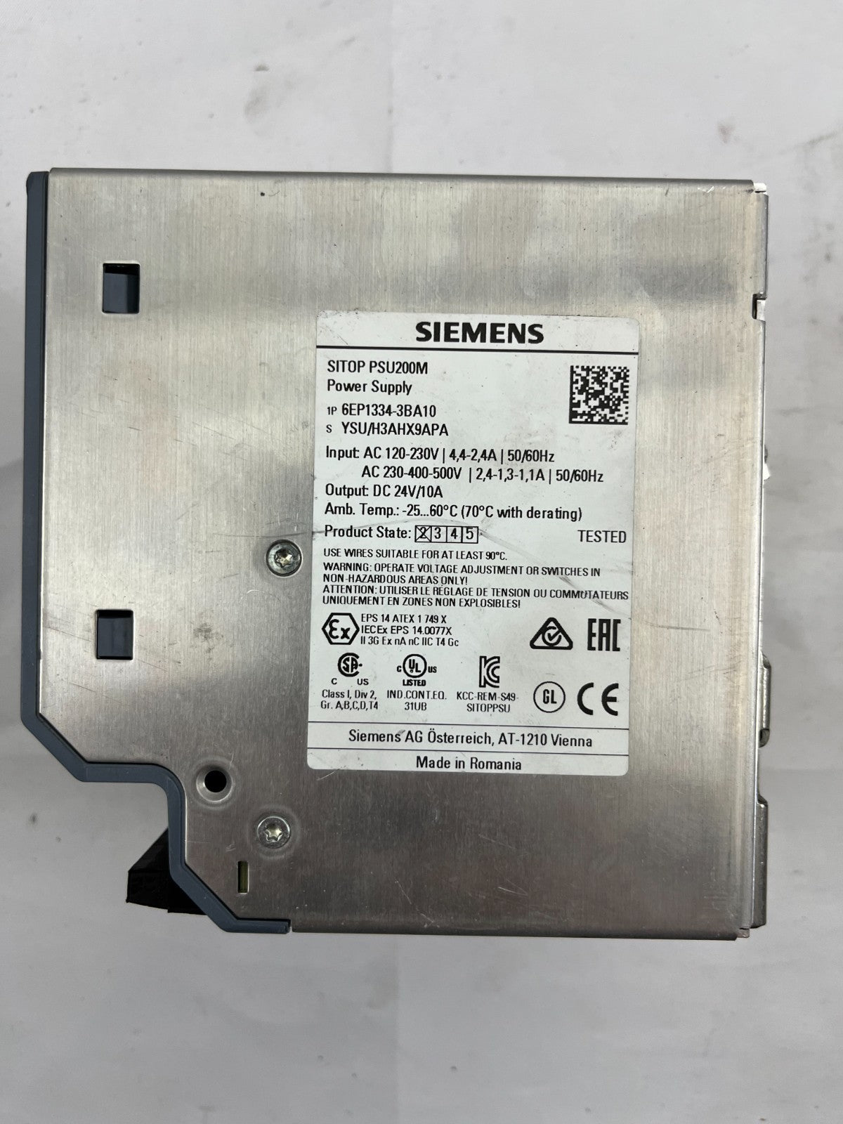 Siemens SITOP PSU200M Power Supply 6EP1334-3BA10 | 24V 10A Modular DIN Rail Used