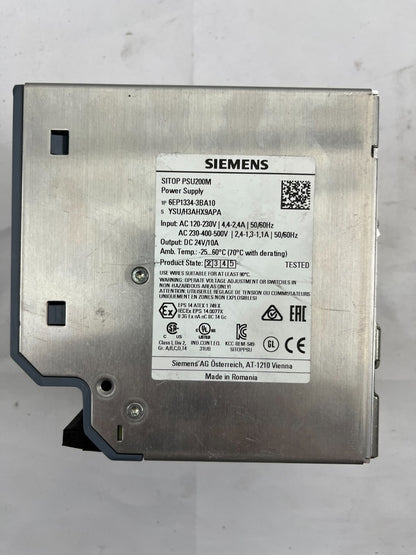 Siemens SITOP PSU200M Power Supply 6EP1334-3BA10 | 24V 10A Modular DIN Rail Used