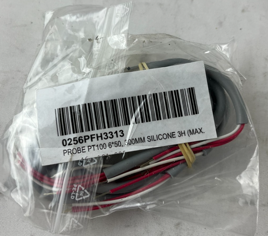 PT100 Temperature Probe 0256PFH3313 6×50mm 3000mm Silicone Cable 3‑Wire New