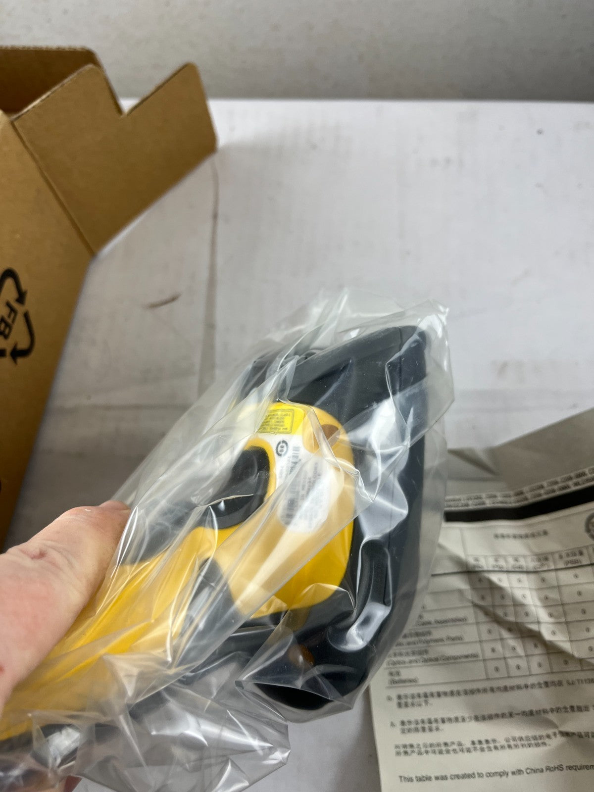 Motorola LS3408-ER20005R Rugged Barcode Scanner Extended Range Yellow New
