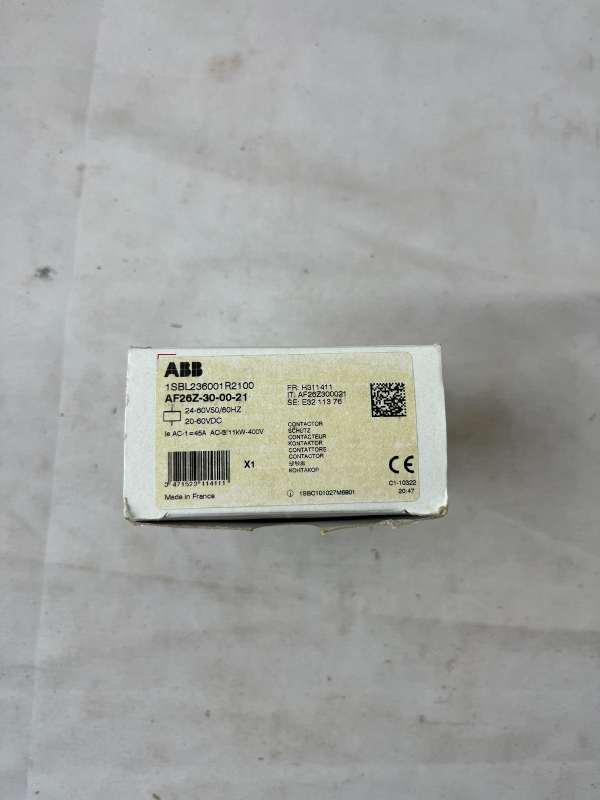 ABB AF26Z-30-00-21 Contactor 26A 11kW 3-Pole 24–60V AC/DC Coil New In Box