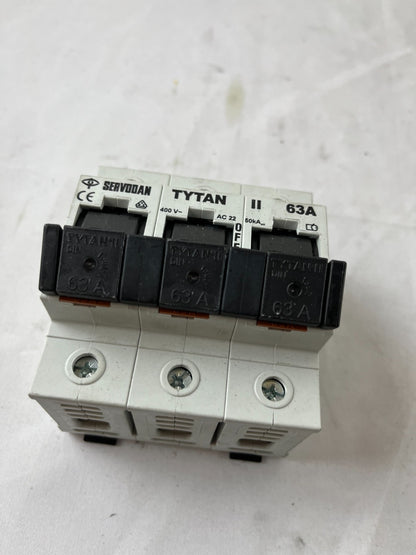 Servodan TYTAN II 63A 3-Pole Fuse Switch Disconnector 400V AC Used Spare Unit