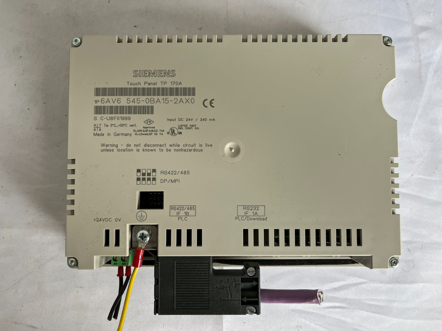 Siemens Tp170A 6Av6545‑0Ba15‑2Ax0 Hmi Touch Panel 5.7In 24V Used Spare Unit