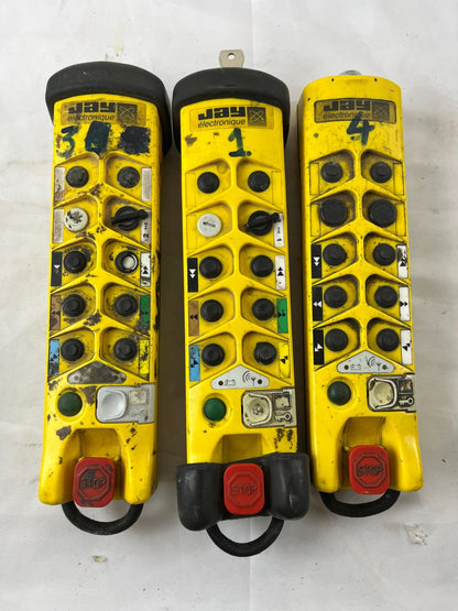 JAY Electronique UDE022261-01 Crane Radio Remote Transmitter Lot of 3x Untested