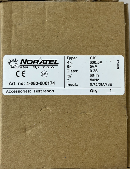 Noratel GK Current Transformer 600/5A 5VA Class 0.2S New in Box Spare Unit