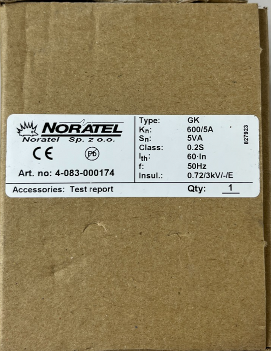 Noratel GK Current Transformer 600/5A 5VA Class 0.2S New in Box Spare Unit
