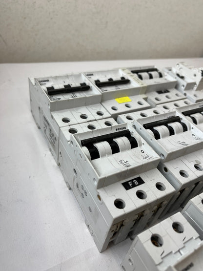 Siemens 5SX2 5SL61 MCB Breaker Lot C2 C4 C6 C10 C16 G20 Mixed Used Spares