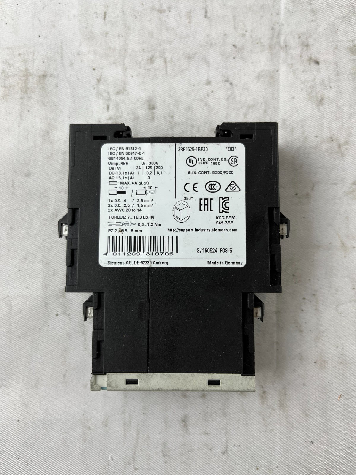 Siemens Sirius 3RP1525-1BP30 Timer Relay On Delay 24V 0.1-100s Used Spare Unit