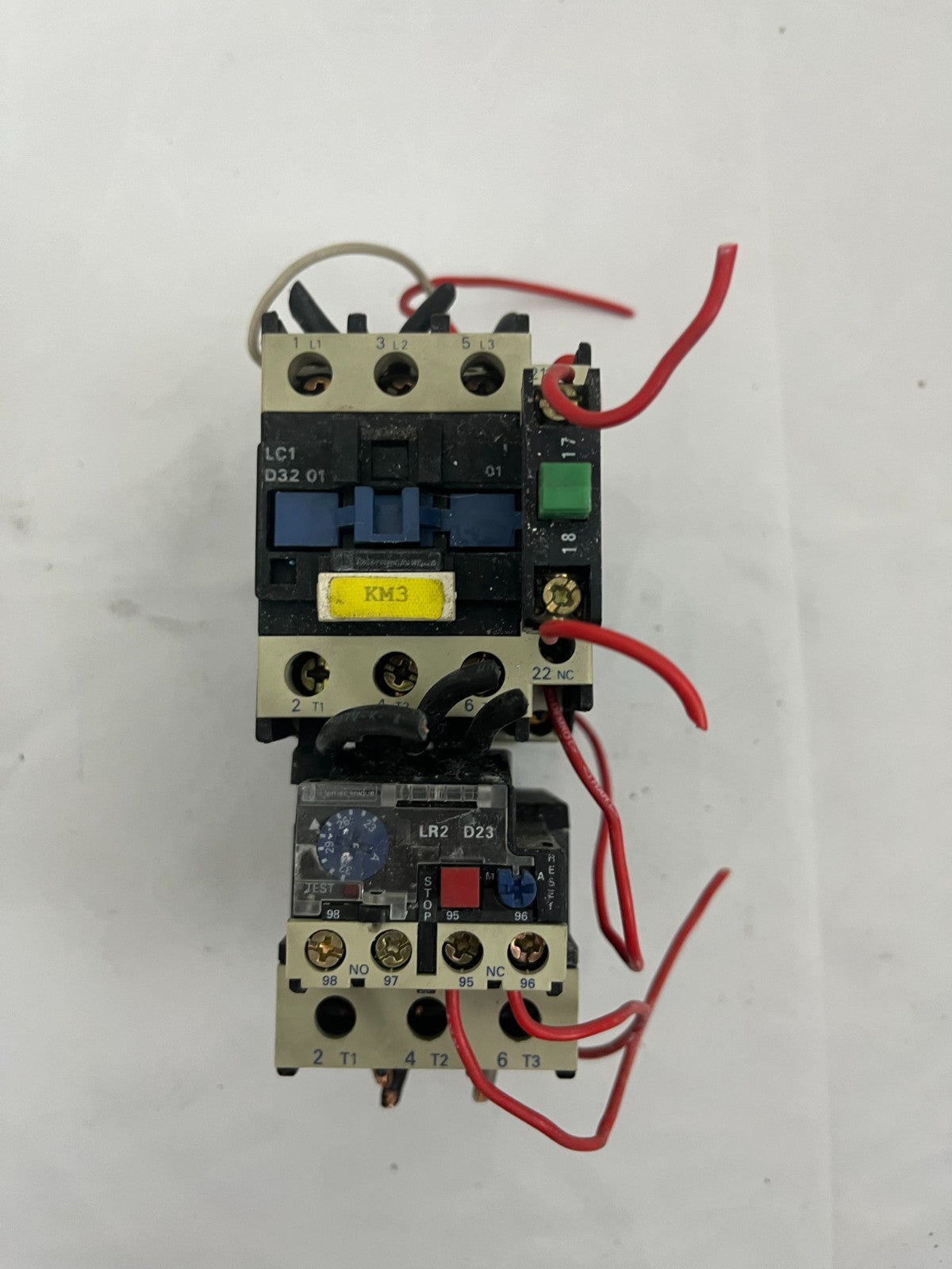 Telemecanique LC1 D32 01 50A Contactor + LR2 D2353 Overload Relay 23-32A, 230V