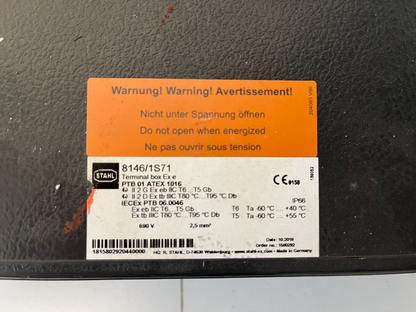STAHL 8146/IS71 Explosion Proof Terminal Box - 960V - IP66 - Used, Working