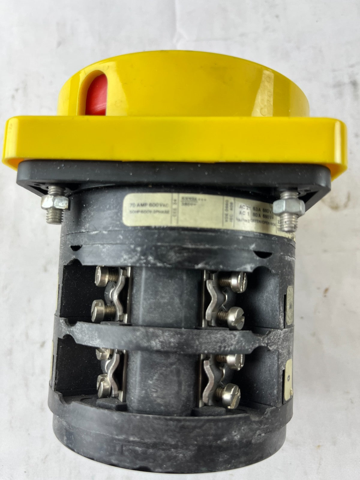 Salzer S606 Rotary Isolator Switch 70A 600VAC 3-Phase ON/OFF Panel Switch