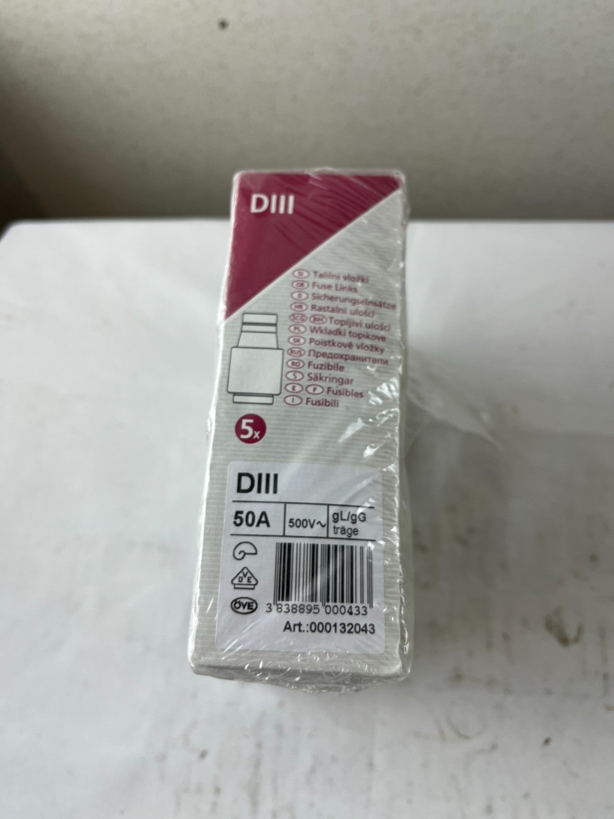 DIII 50A 500V gL/gG Diazed Fuse Links Lot Of 25 Pcs New Open Box Spares