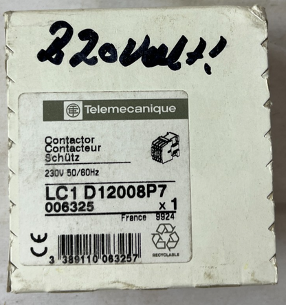 Telemecanique LC1D12008P7 Contactor 230V 50/60Hz New in Box Spare