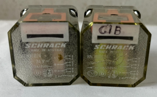 Schrack RN300024 Relay 24V DC 5A 11‑Pin Octal – Lot of 2 Used Spare Units