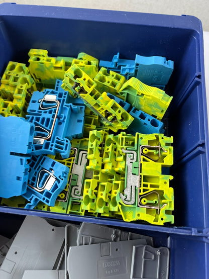 Phoenix Contact Terminal Block End Covers D-G16 Yellow Green Blue Lot USED Parts