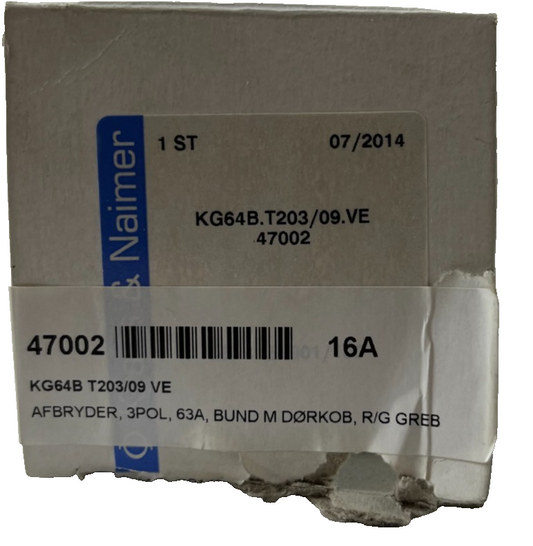 Kraus Naimer KG64B T203/09 VE 63A 3-Pole Isolator Switch Door Interlock Austria