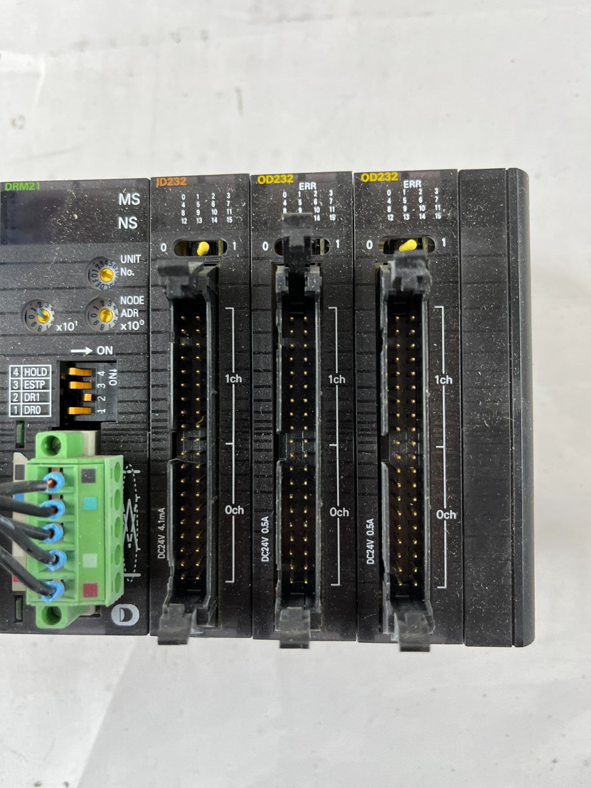 Omron CJ1M-CPU13 PLC System w/ PA202 PSU, NCF71, DRM21, ID232 & (2x) OD232 I/O
