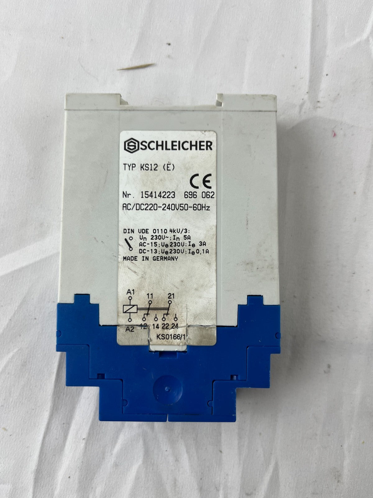 Schleicher KS12 E Control Relay NEW 220-240V AC/DC Socket Base Germany Made