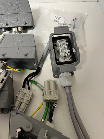 Harting Han Heavy Duty Connector Lot Enclosures Inserts Cable Hoods Used Bundle