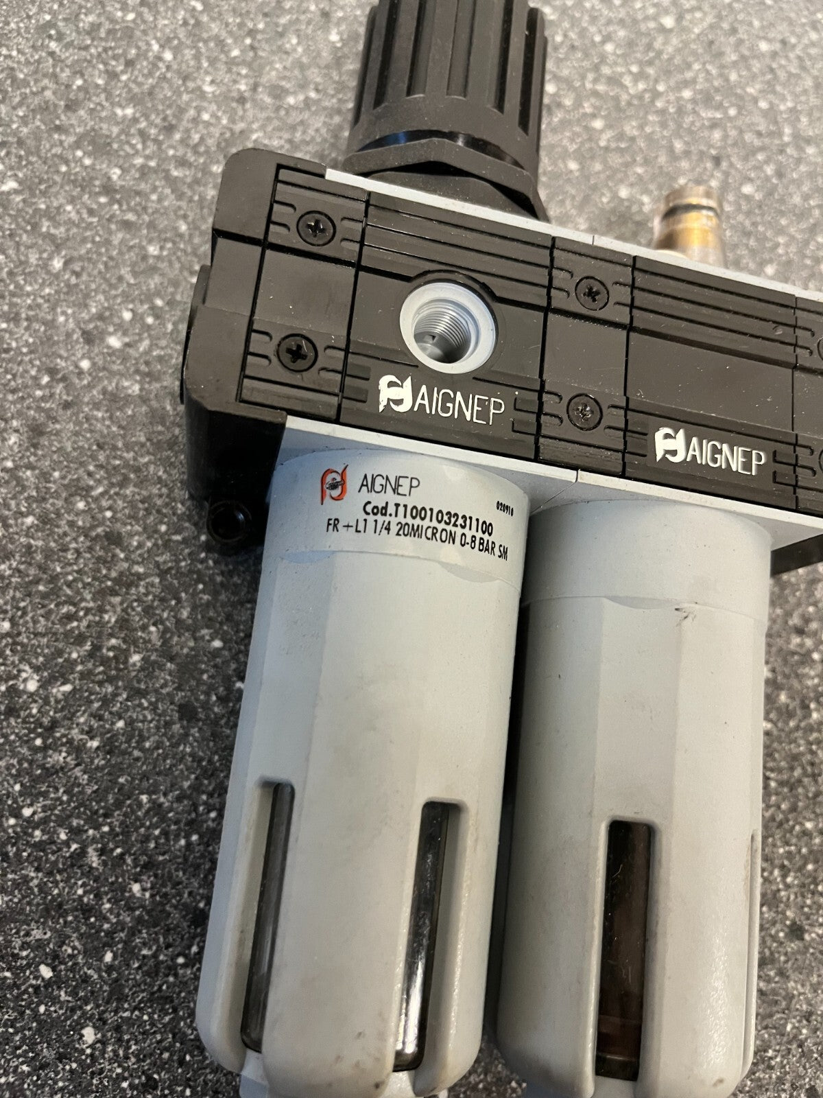 Aignep Pneumatic Filter Regulator Assembly, Cod. T100103231100, 1/4" NPT 0-8 Bar