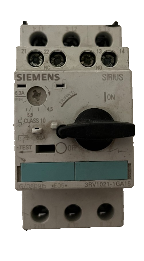 Siemens 3RV1021-1GA15 SIRIUS Motor Starter Protector 4.5–6.3A Used Spare Part