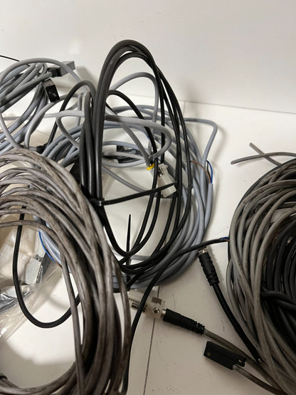 Lot Industrial Sensor Cables & Connectors - Mixed Brands & Lengths - SOLD AS IS