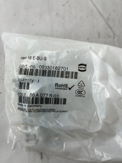 Harting Han 16 E-BU-S Connector Insert 16+PE 500V 16A 09330162701 Germany NEW