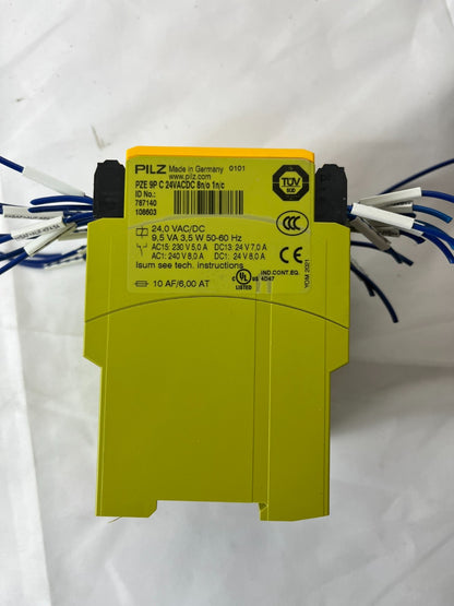 Pilz 787140 PZE 9P Safety Relay Contact Expander 24VAC/DC 8n/o 1n/c Used Spare