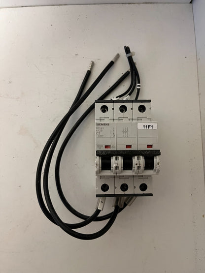 Siemens 5SY43 C2 3-Pole MCB 2A 400V Miniature Circuit Breaker Used Spare Unit